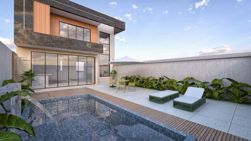 Sobrado Alto Padrão à venda no Brejatuba com 146m² 4 quartos 2 suíte e Piscina. Guaratuba - Cavalheiro Imóveis